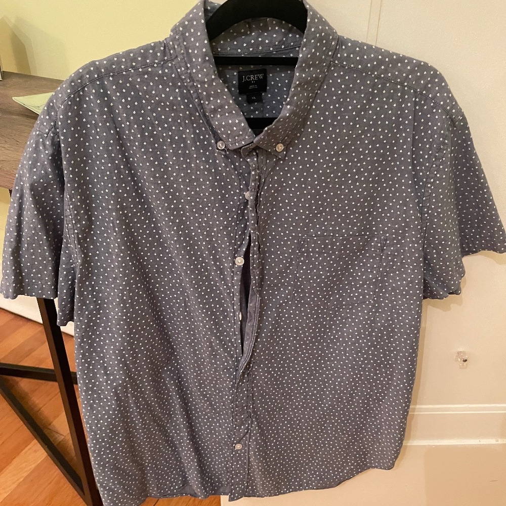 Men's J. Crew short-sleeved button down shirt, size XL